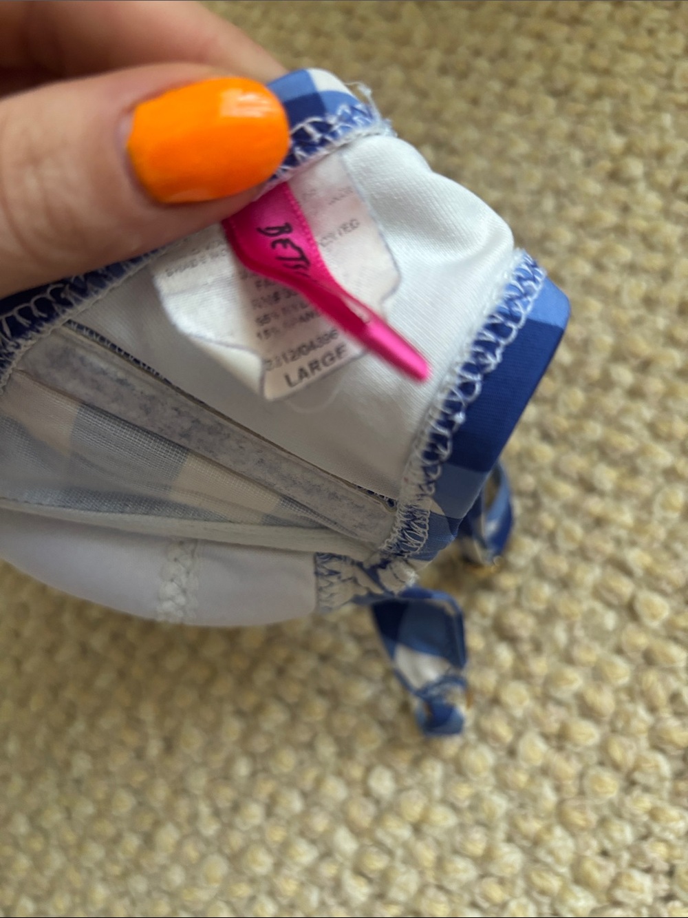 Betsey Johnson Blue Gingham Lace Bikini Set - Picture 6 of 7
